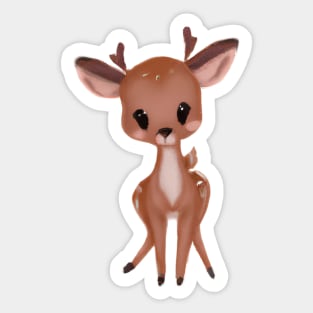 Cute Deer Drawing Sticker